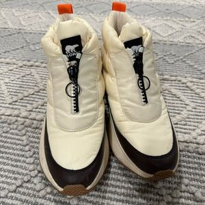 Sorel Cream and Brown Winter Boots